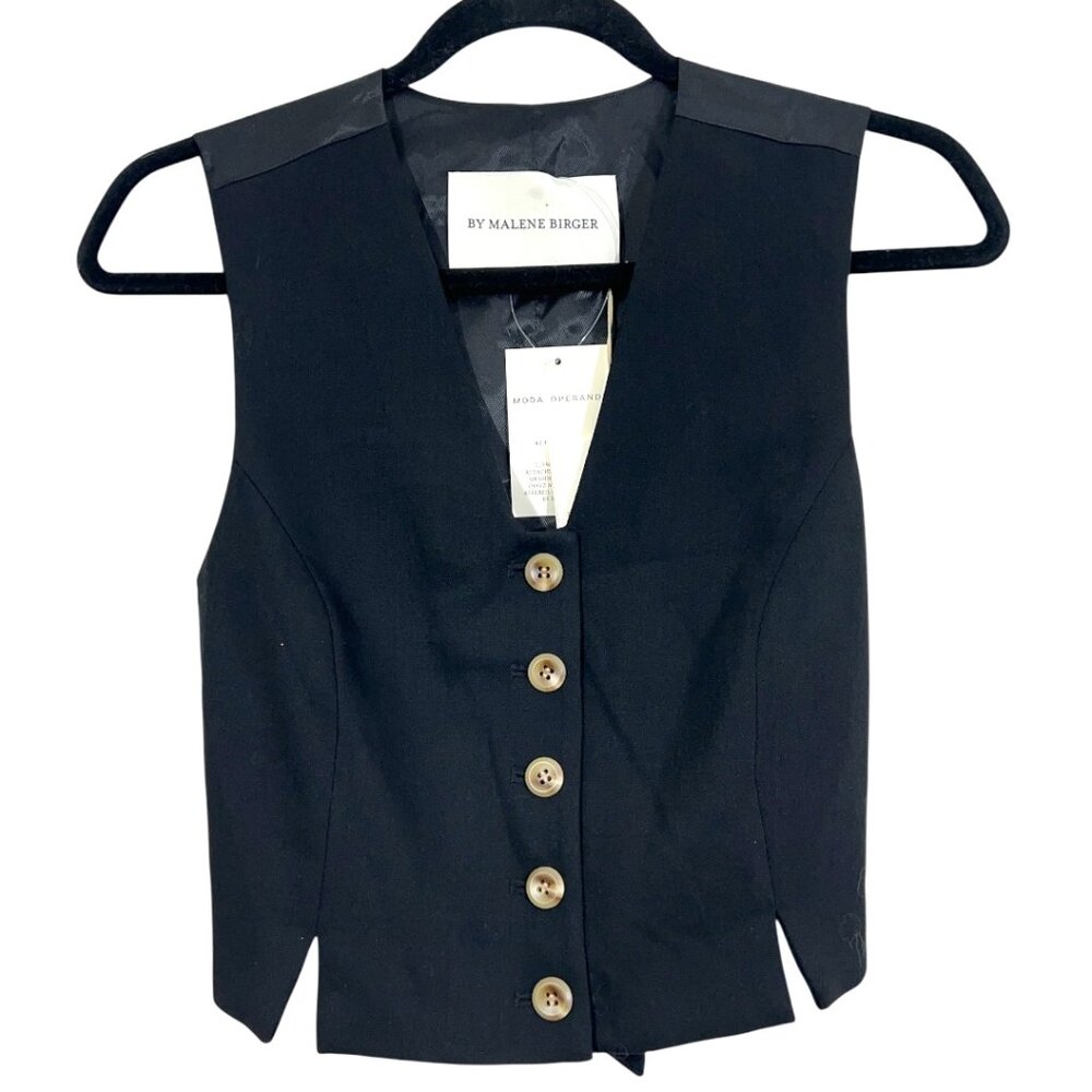 By Malene Birger Bettas Wool Vest Black EU 34 New